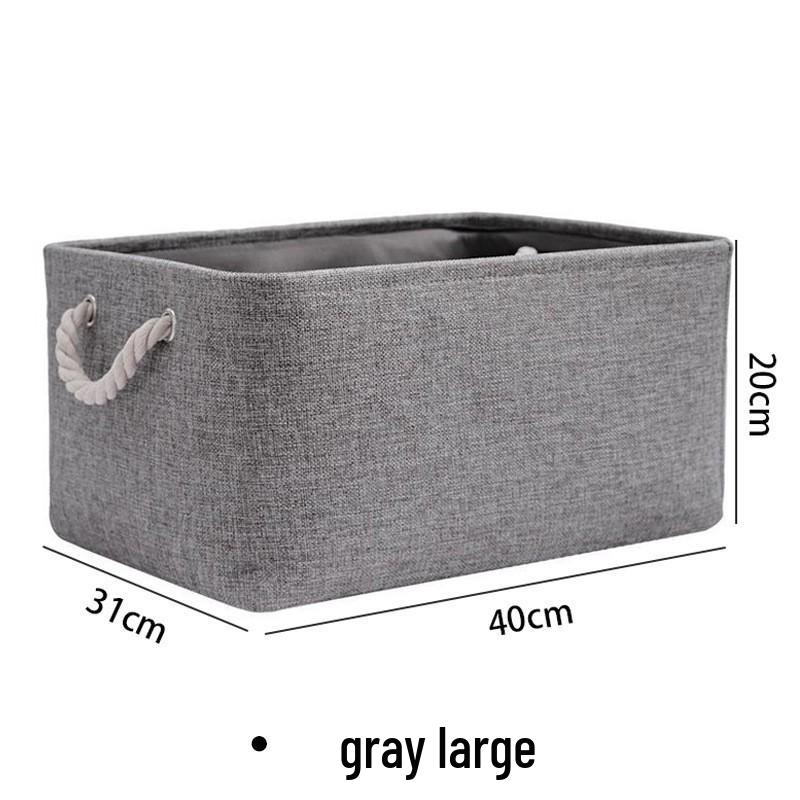 Thickened Foldable Linen Storage Basket with Handle for Cosmetics and Sundries