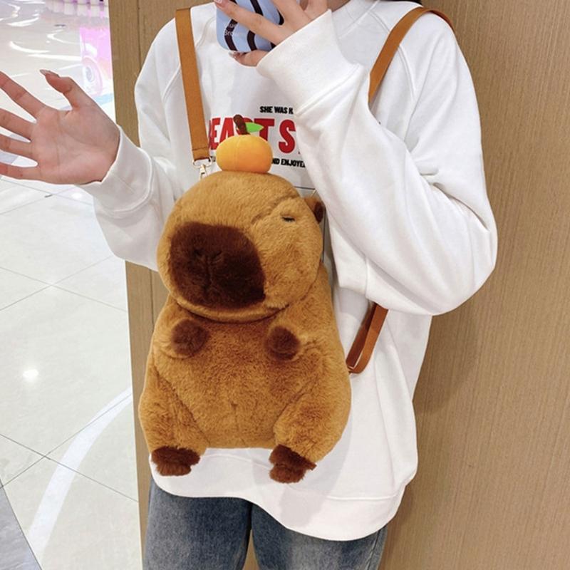 Kreativer Capybara Plüsch Rucksack Niedliche Umhängetasche Für Kinder Teenager Und Erwachsene Weiche Crossbody Taschen Schultasche Geschenk