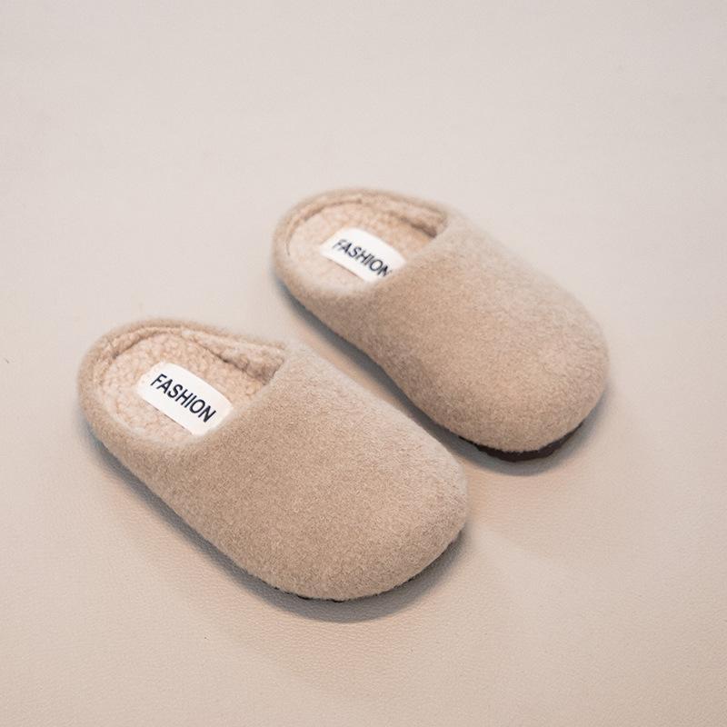 Girls' Shoes, Toe Cover Slippers, Children's Soft-soled Cotton Half-covered Cotton Shoes