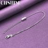 Fine 925 Sterling Silver Small Square Bracelet For Women Wedding Party Fashion Charm Jewelry