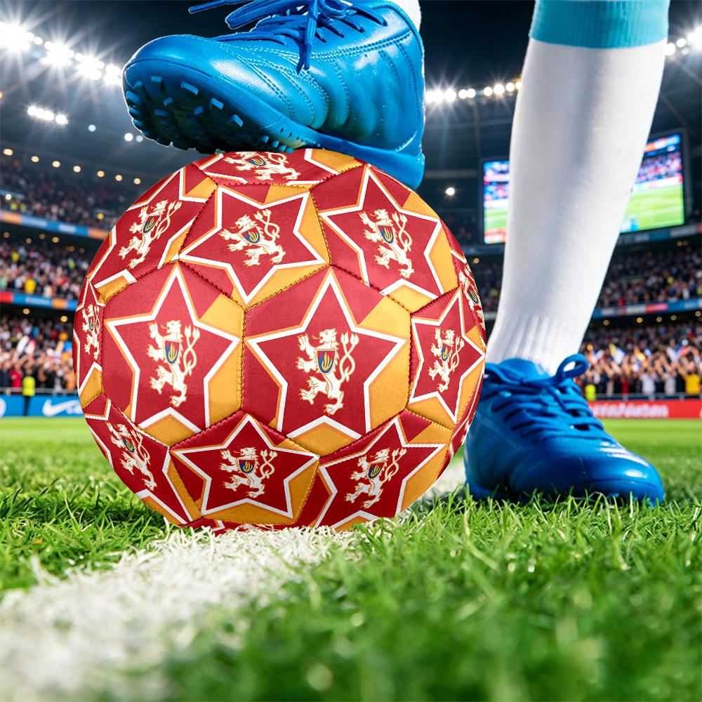 Czech Republi Football Printed Size 5 Soccer Ball Wear Resistant Standard Adult Training Football Fan Gift for Indoor Outdoor Match Sports