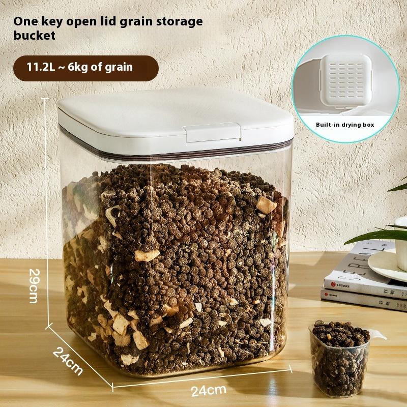 

Large capacity pet grain storage bucket, insect proof and moisture-proof storage bucket, cat and dog grain storage flip cover fo