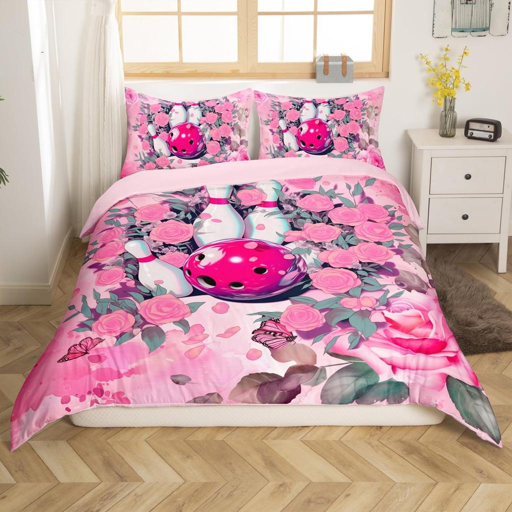 Bowling Pin Ball Lightweight Duvet Cover Sets Bowler Player Unique Gift Idea Twin Full Queen King Size Bedding Bed Sets No Quilt