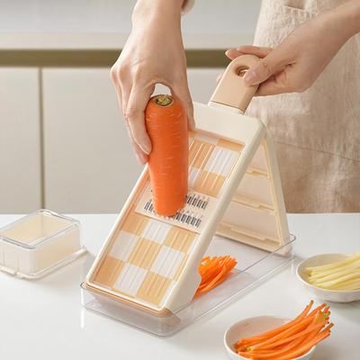 4-in-1-Schneider für die Küche Verstellbare Reibe Gemüseschneider Zwiebel Kartoffel Lebensmittel Gemüse Obst Schneider und Zerteiler Küchenhelfer