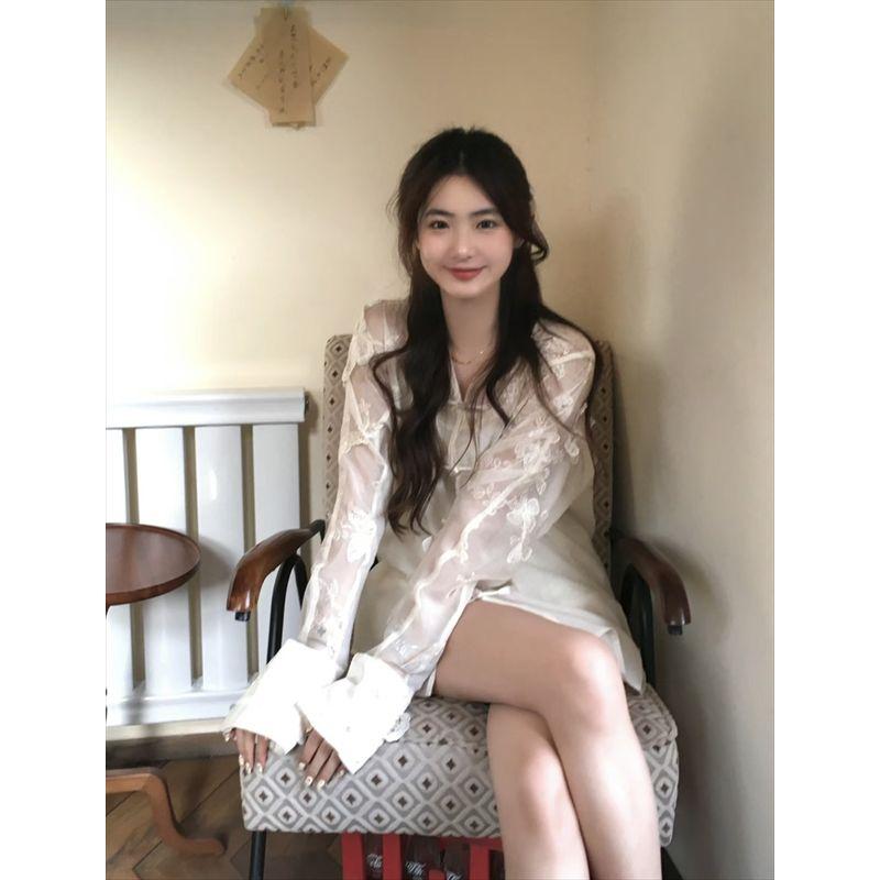 Kumikumi New Chinese Style Three-Dimensional Butterfly Frog Long Sleeve Shirt Women's Autumn National Style Chic Loose Slim Looking Tops