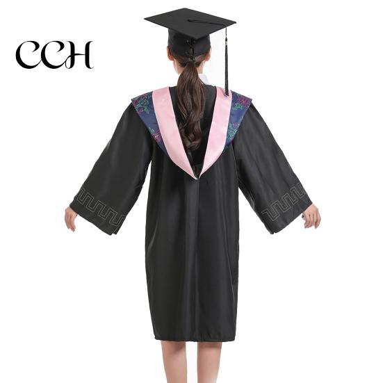 Graduation Ceremony Attire Bachelor Uniform Matte Gown Cap Tassel Set V-Neck Long Sleeve Commencement Outfit Robe And Ceremonies Photo Props Suit