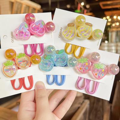 2 STÜCKE Neue Niedlich Obst Erdbeere Prinzessin Headwear Kinder Elastische Haarbänder Kinder Haarseile Mädchen Haarschmuck