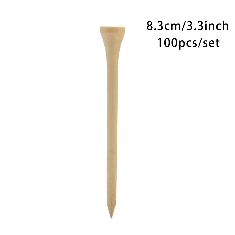 Unbreakable 83mm 70mm 100Pcs Swing Practice Golf Tees Golf Accessories Bamboo Tee Golf Training