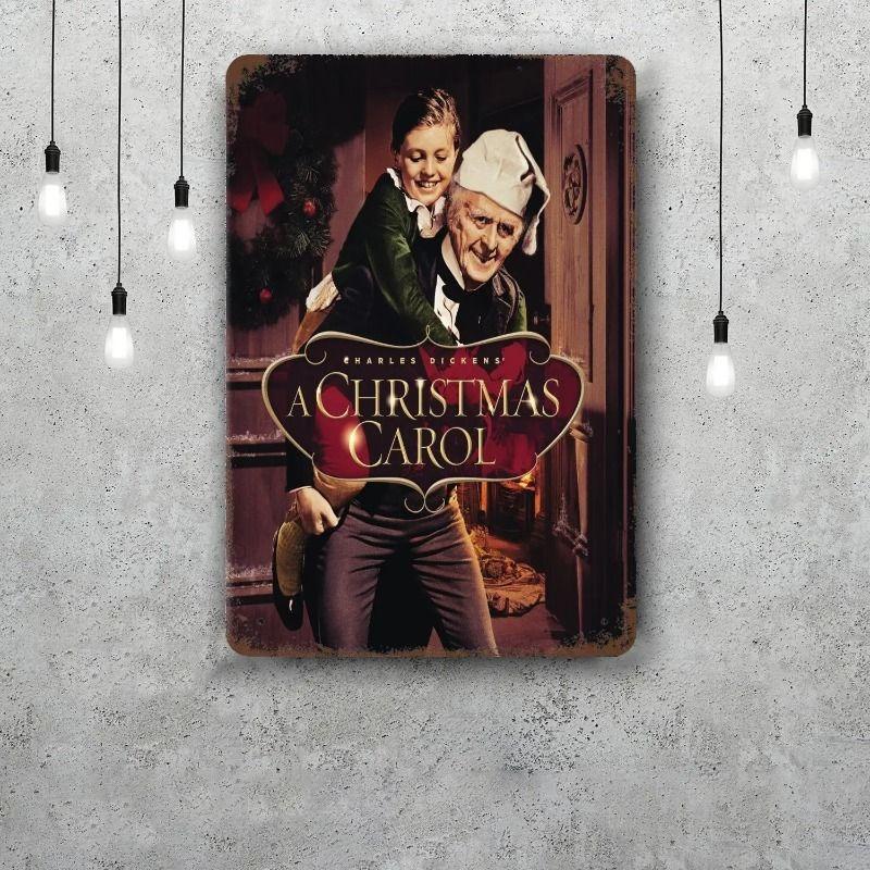 Christmas Metal Poster Sign, Festive Wall Art Decor