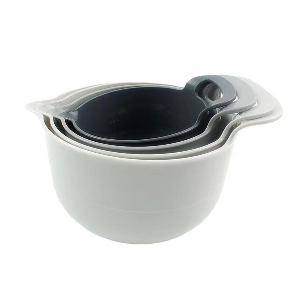 Универсальные миски для смешивания Экономичные по месту миски для смешивания Прочный набор мисок для смешивания с носиком для готовки для подготовки для кухни S светло-серый