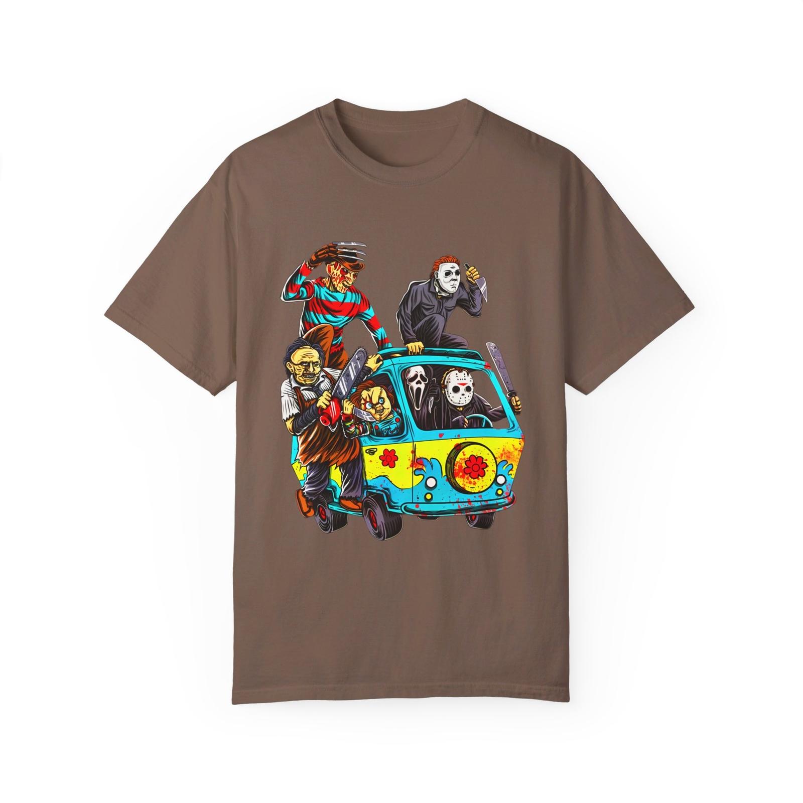 Halloween Retro Comfort Colors 90s Horror Movies Shirt Scooby Doo Jason Chucky S разноцветный