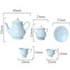5Pcs/Set Model Miniature Porcelain Tea Cup Set Teapot Miniature Scene Toy  Dollhouse Accessories