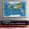 World Map Poster Satellite Imagery Earth Physical Map National Geographic Style Canvas Print Wall Art for Living Room Classroom Decor