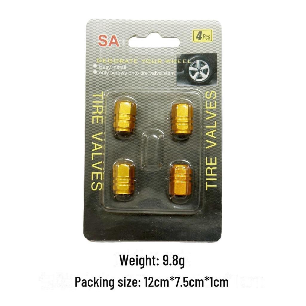 Universal Aluminum Tire Valve Caps 4-Pack, 5 Colors Available
