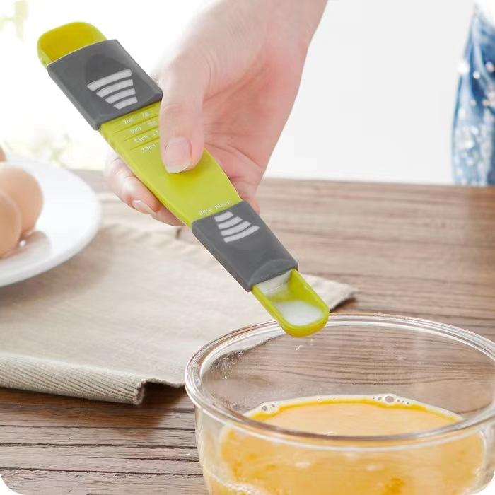 Graduated Plastic Measuring Spoon with Clear Metric Imperial Scale Kitchen Baking Tool for Coffee Spices Milk Powder Cooking Essential