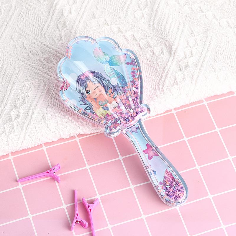 1 pz. Carino giovane bambini spazzole per capelli dolce cartone animato balena delfino pettine per massaggio per bambini piccoli spazzola per capelli in acrilico trasparente cura dei capelli