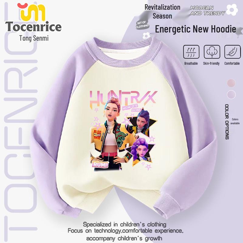 Set Hanorac Fete Vânătoare de Demoni K-Pop Toamnă/Iarnă - Ținută Casual Două Piese pentru Copii