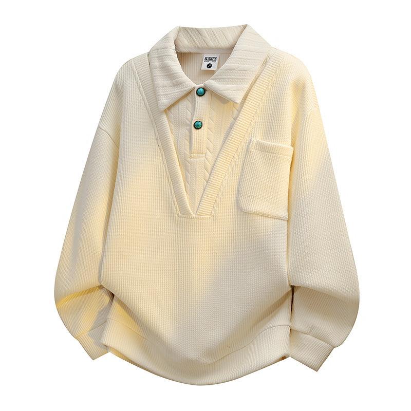 Men's Round Neck Solid Color Round Neck Sweatshirt Men's Loose Fit Sweatshirt