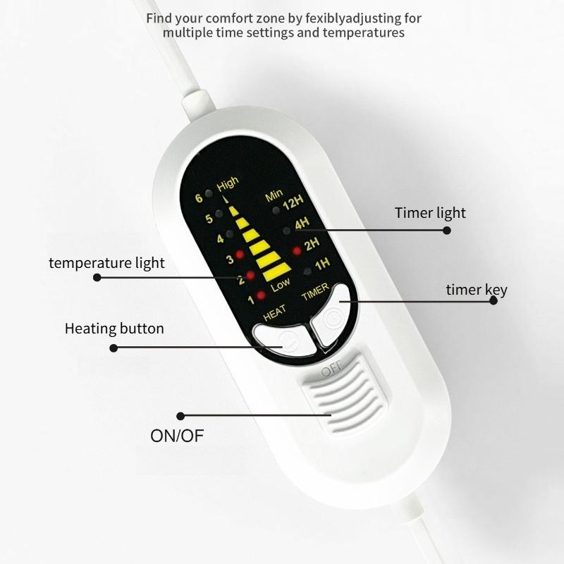 180x130cm Electric Blankets Flannel Warm Body Heating Blanket  Intelligent 6-speed Temperature Control Thin Blanket Multi Purpose Sofa Bed Thin Quilt