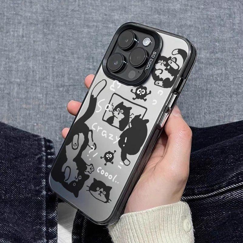 Silver iPhone Case with Funny Cats & Dogs for 11, 12, 13, 14 Pro & 15 Pro Max