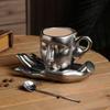 Ceramic Cup And Dish Set Creative Abstract Art Cup And Dish, Suitable For Daily Use With Handheld Coffee Cup And Dish