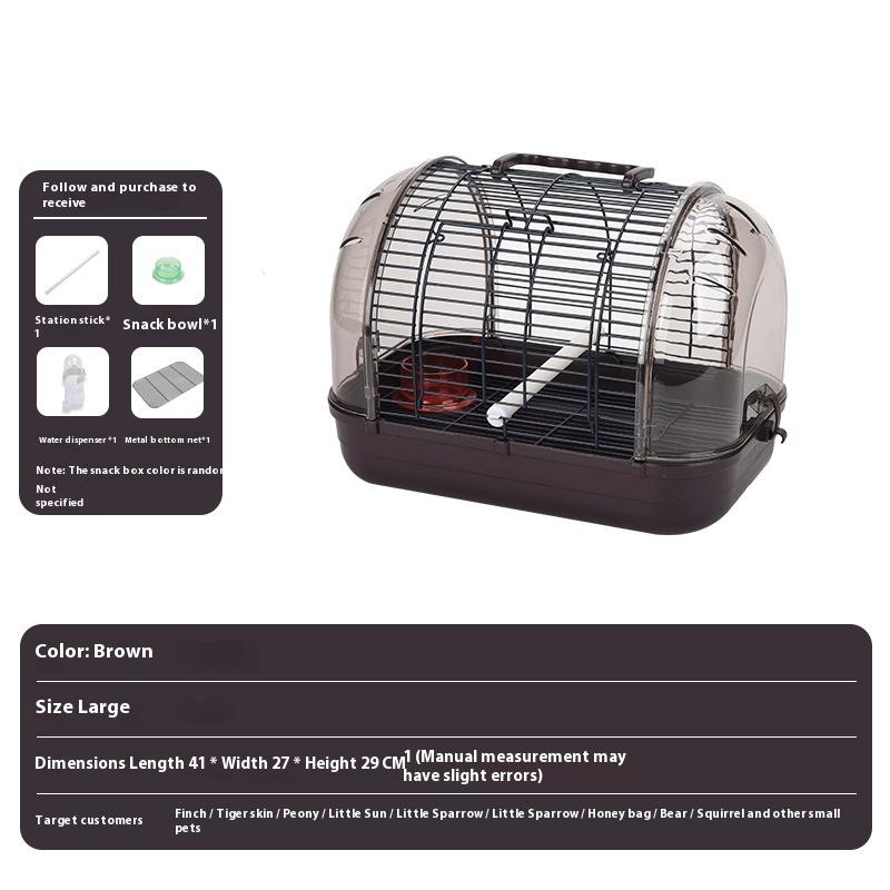 Premium Clear Parrot Carrier Cage Panoramic View Transport Case for Budgies Portable Bird Cage