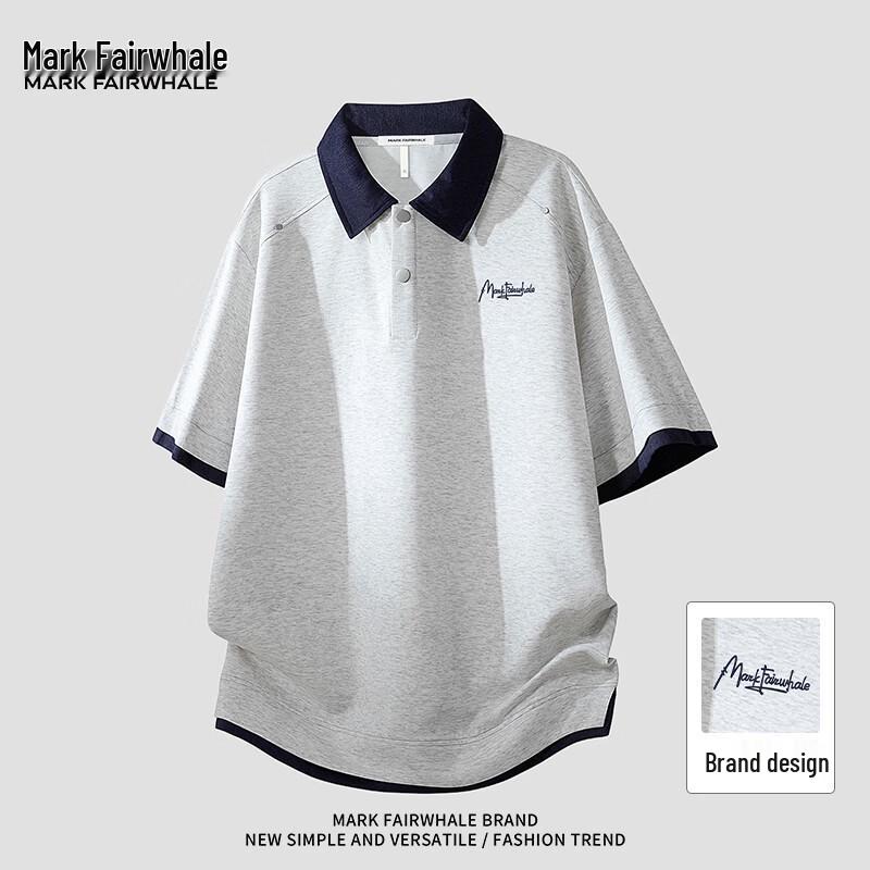 Mark Fairwhale Men s Loose Fit Color Block Polo T-Shirt L