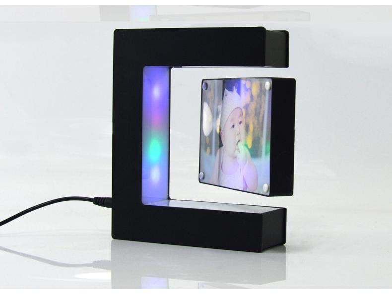 Magnetic Levitation Photo Frame - Luminous Desktop Ornament for Study or Bedroom, Perfect Suspended Holiday Gift.