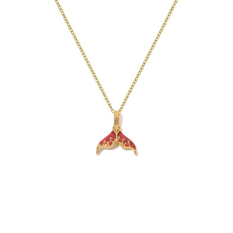 Ocean Style Colorful Fairy Tale Mermaid Tail Stainless Steel Pendant