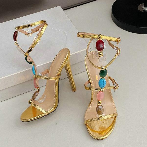 Heels Women 2024 New Summer Line With Europe And The United States Black Banquet Sexy Mink Hair Sandals Women