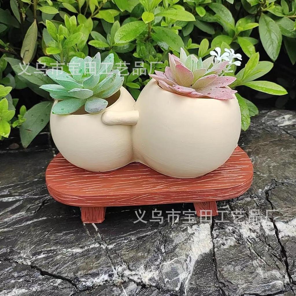 Garden Ornament Craft Flower Pot Multi-resin Home Reading Succulent Flower Pot Crafts Creative Meat