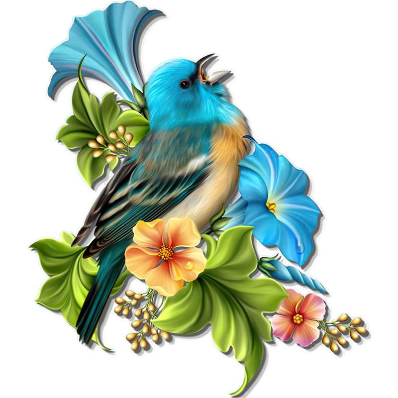 

LYKX Beautiful hummingbird hand painted bird sticker for home decoration Toilet sticker 15CM