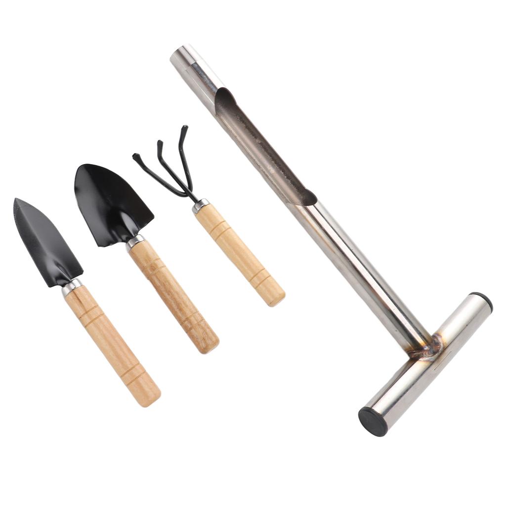 Soil Sample Probe Stainless Steel T Handle Soil Test Kits with 4 Reusable Sample Bags 3 Garden