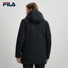 FILA White Classic Minimalist Daily Casual Commuter Versatile Stain-Resistant Plush Comfortable Mid-Length Hooded Down Jacket F11M543912FBK