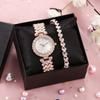 Trend fashion watch two-piece set pcs women's watch full diamond shell surface diamond bracelet women's watch