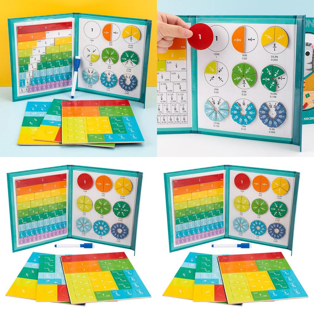 Magnetisches Bildungs-Bruchbuch mit Wasserstift für Kinder zum Lernen und für Matheübungen