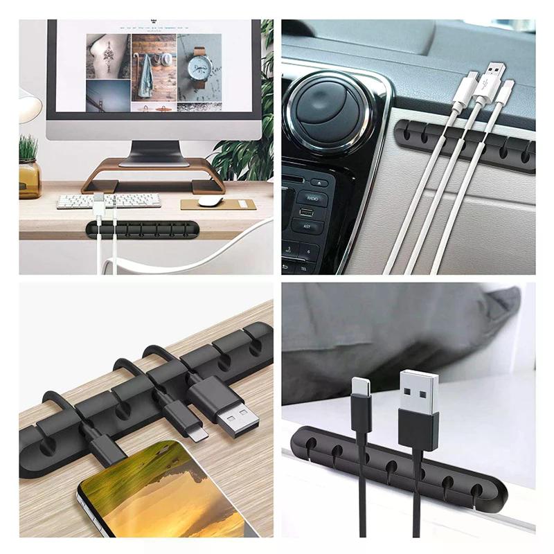 Flexible Silicone Cable Clips - Multipurpose Cord Holder for Desk Organization, Mouse/Keyboard/Earphone Wire Management