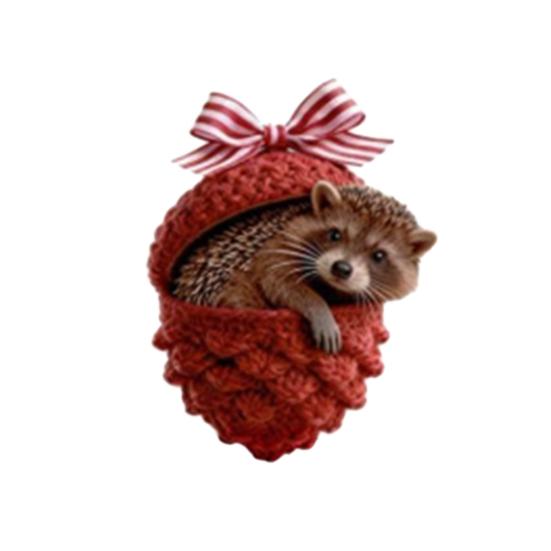 Ornamente cu Ghinde de Animale din Pădure Acrilice Ornamente de Crăciun Pădure Confortabilă Acril 2D Tricot Acrilic Con de Pin Animal Decorațiune Suspendată pentru Casă Petrecere