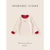 Insbobo Girls' Base Layer Shirt 2025 Winter Children's Thickened Red T-Shirt New Autumn and Winter Clothing Children's Fashion Baby Trendy