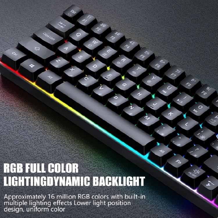 Compactly Mechanical Keyboard 68Keys Wire Keyboard with LED Backlighting and Durability Build Quality High Performances