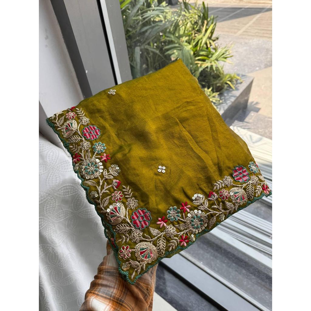 Luxury Wedding Glam Satin Silk Saree