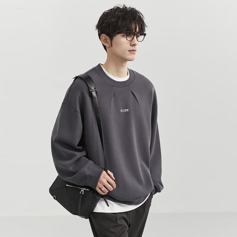 BAIJUEZHUOER Men's Embroidered Crewneck Sweatshirt