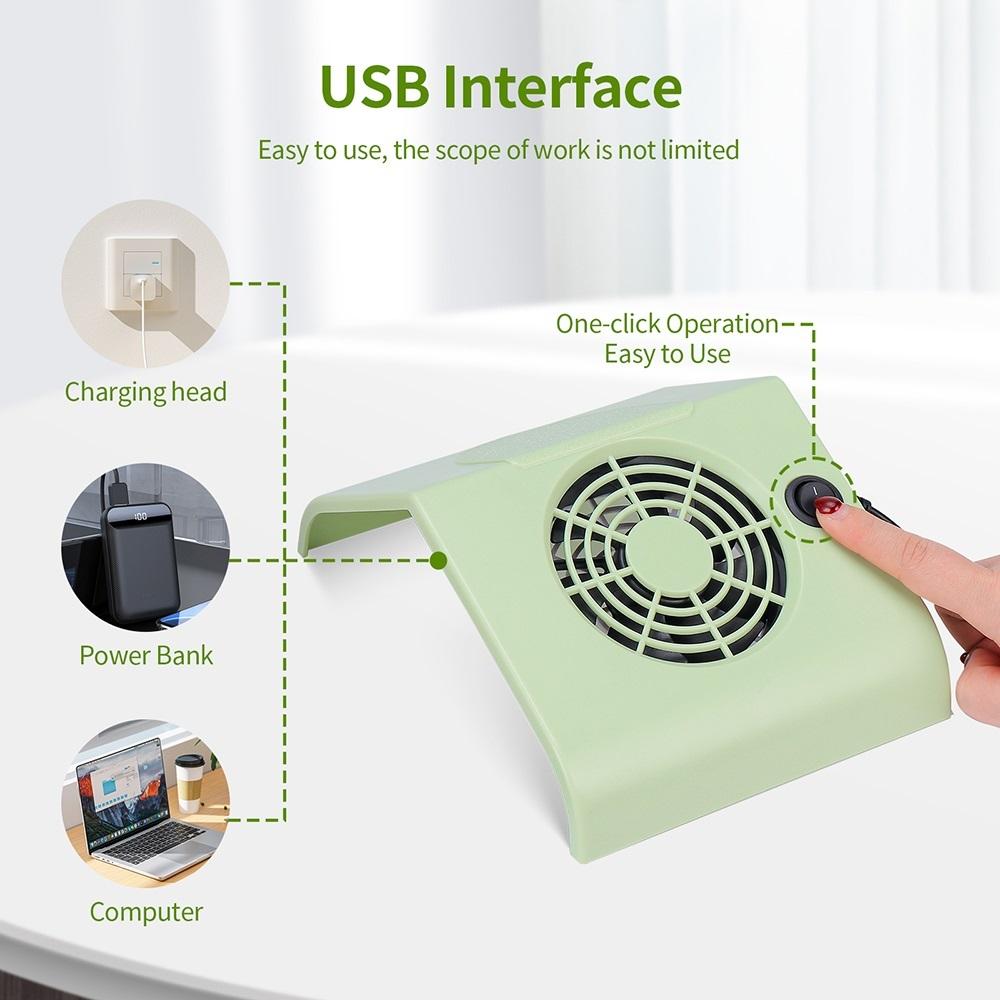Mini USB Nail Dust Collector Portable Nail Dust Extractor Nail Vacuum Cleaner Fan With 2 Dust Filter Bags Nail Art Manicure