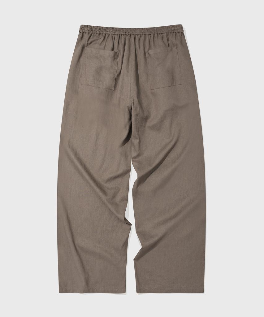 KIIMUIR (Women) Summer Semi-Wide Linen Pants_Deep Beige