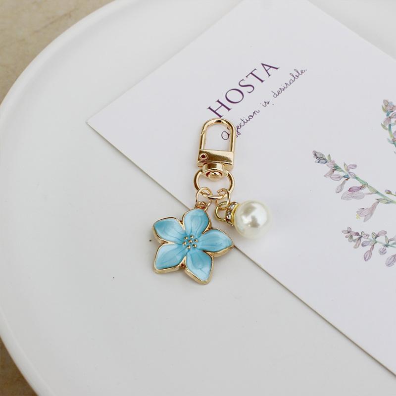 1PC With Pendant Car Key Key Ring Accessories Lovely Sakura Flower For Bag Pearl Charm Keychain