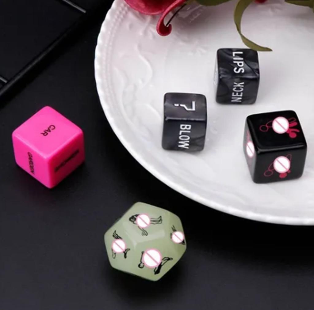 Paar Würfel Erwachsene Bunt Lustig Tragbar Polyedrisch Herausforderungen Würfel mit Stoffbeutel für Liebhaber