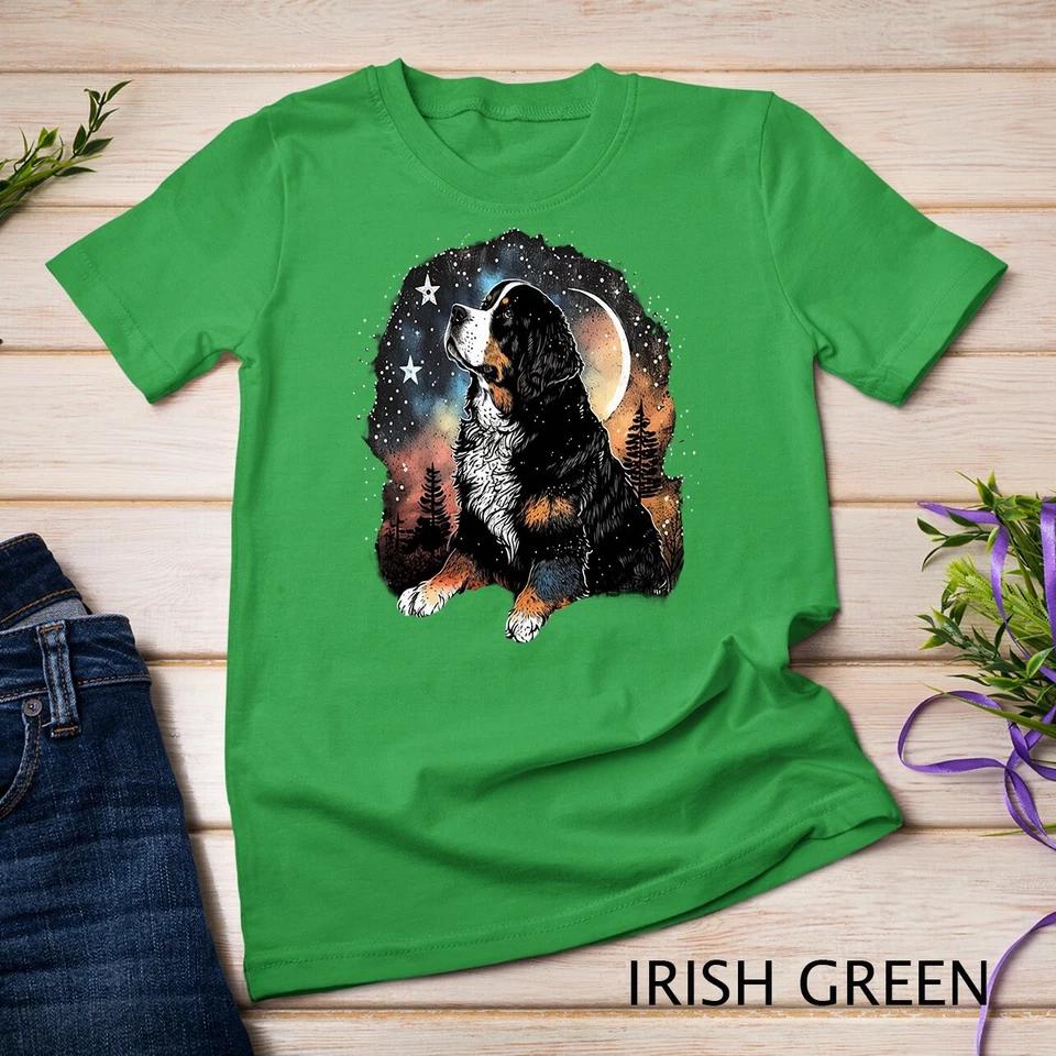 

Bernese Mountain Dog Dog Yoga Stars Moon Zen Galaxy Nature Unisex T-shirt S