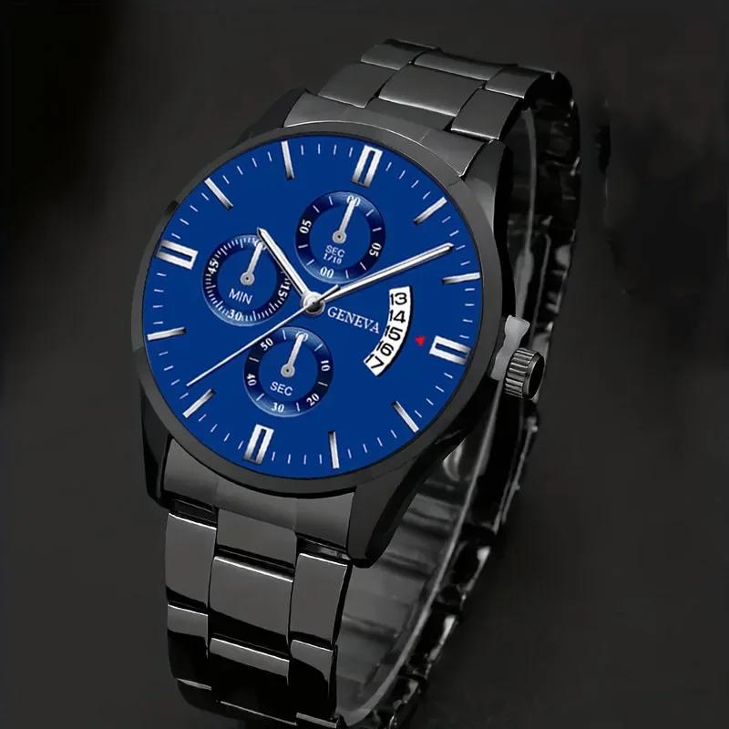 Fashion Simple Mens Watch Round Analog Alloy Male Watch Business Casual Men's Quartz Wrist Watch Ramadan Father's Day Gift