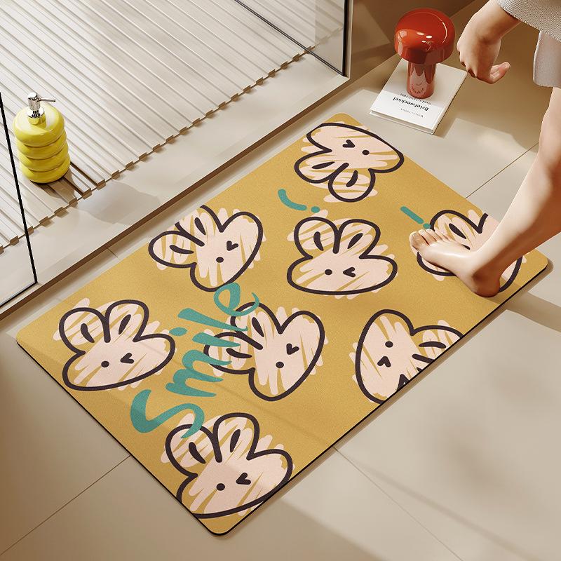 Home Bathroom Floor Mat Water Absorption Anti Slip Anti Dirt Easy To Maintain Foot Mat