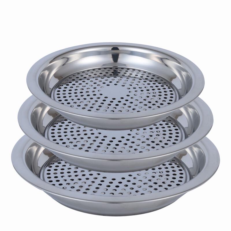 Wuhe 304 Stainless Steel Round Drainage & Steaming Tray